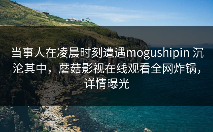 当事人在凌晨时刻遭遇mogushipin 沉沦其中，蘑菇影视在线观看全网炸锅，详情曝光