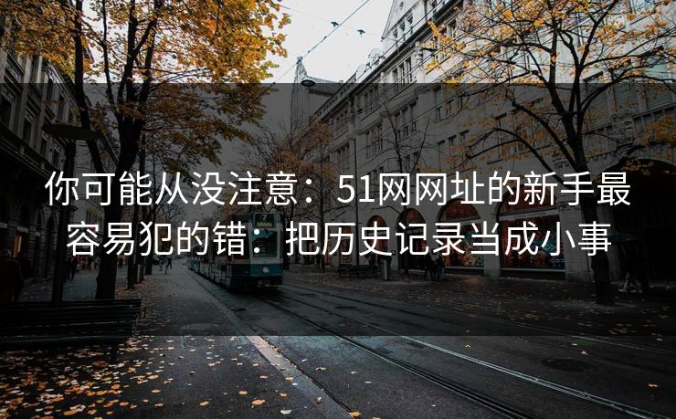 你可能从没注意：51网网址的新手最容易犯的错：把历史记录当成小事