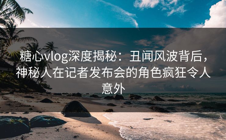 糖心vlog深度揭秘：丑闻风波背后，神秘人在记者发布会的角色疯狂令人意外  第1张